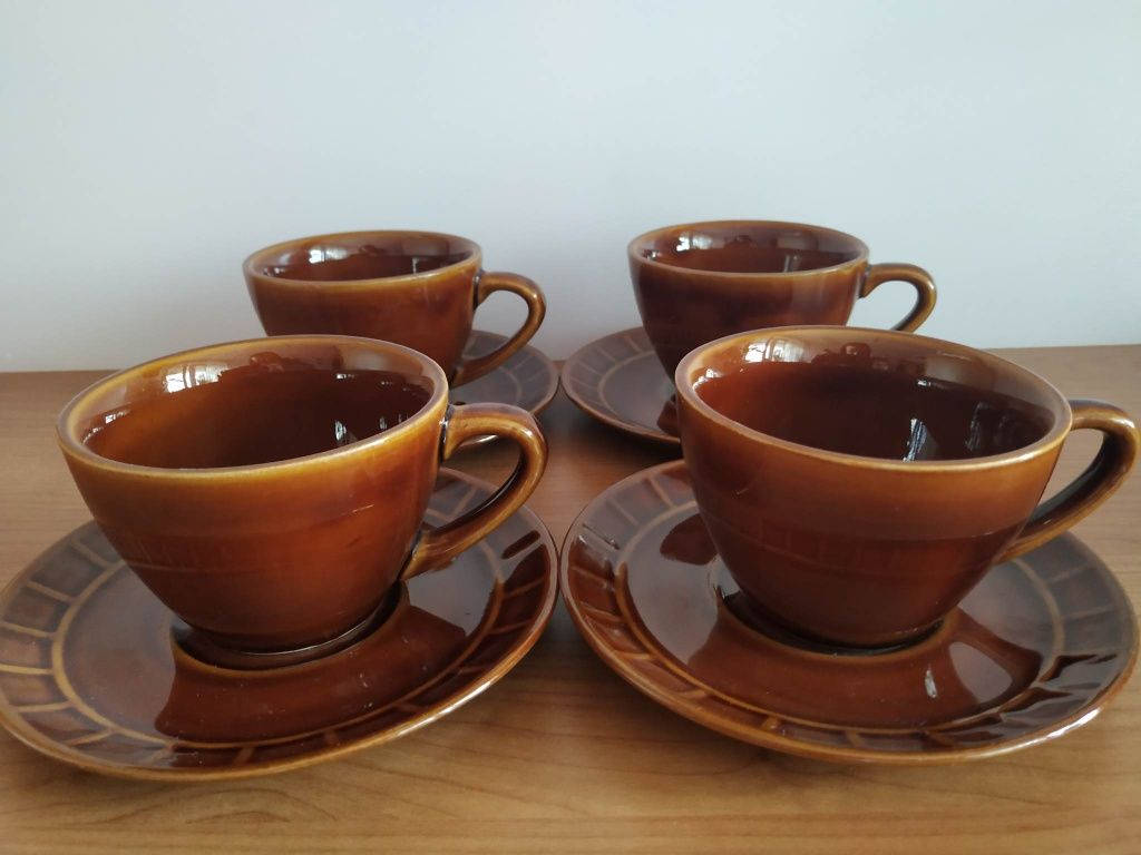 4 filiżanki do kawy Pruszków porcelit prl