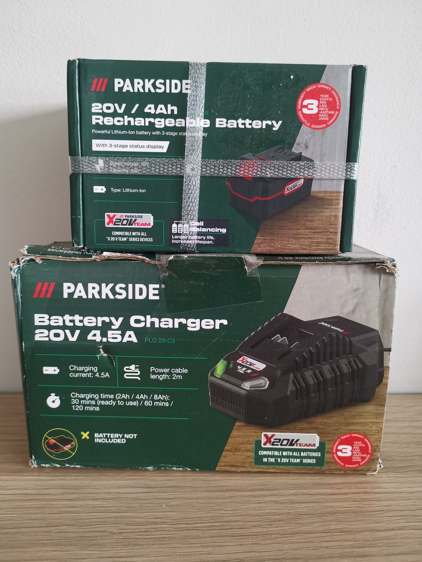 Akumulator 4Ah + szybka ładowarka 4,5A 120W PARKSIDE