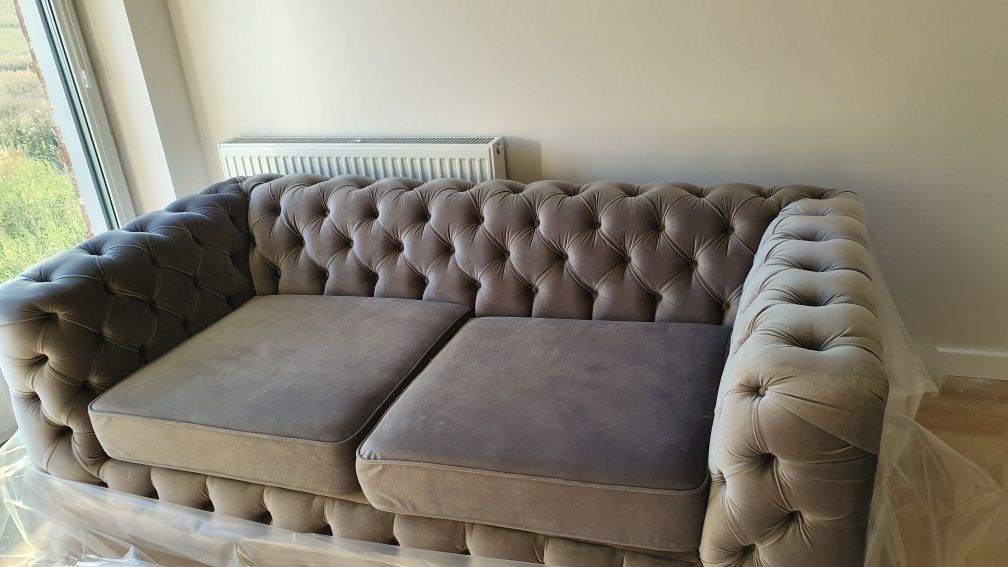 zestaw wypoczynkowy chesterfield glamour 3+2 sofa kanapa westwing