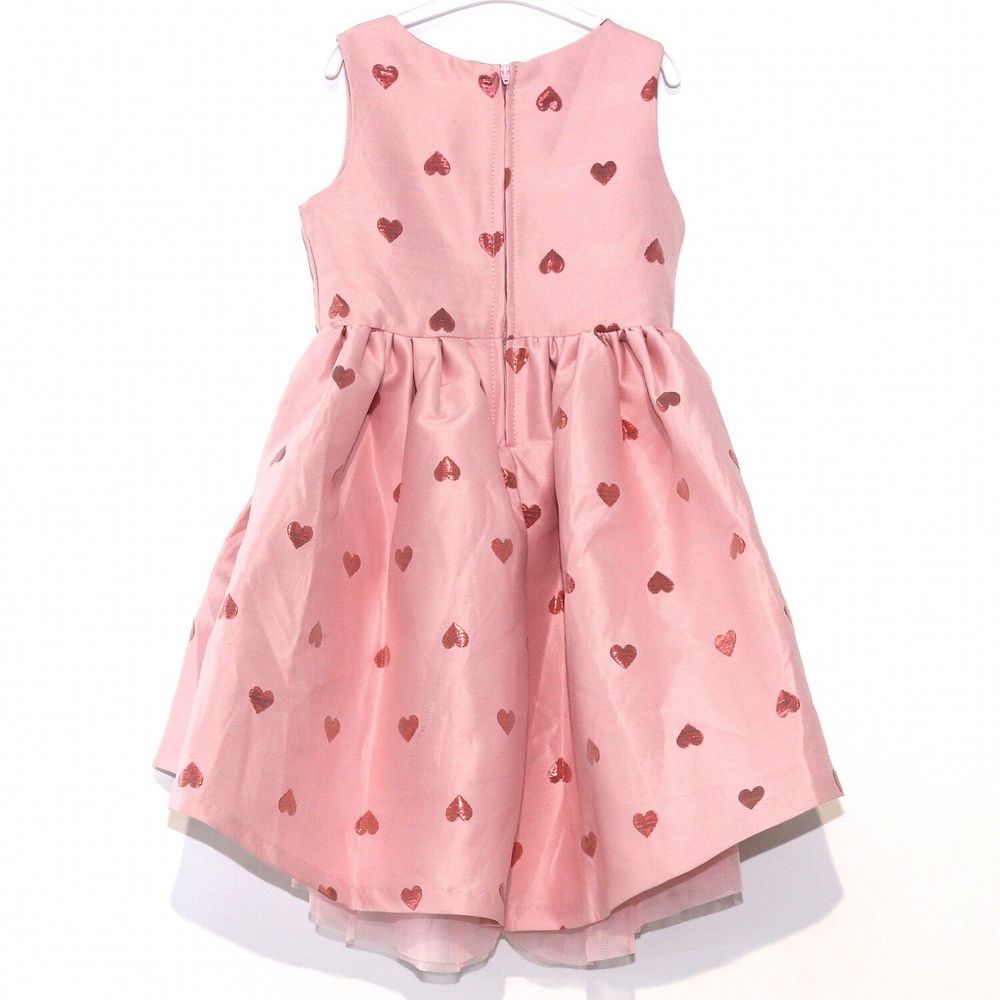 Платье розовое в сердечки с фатином H&M