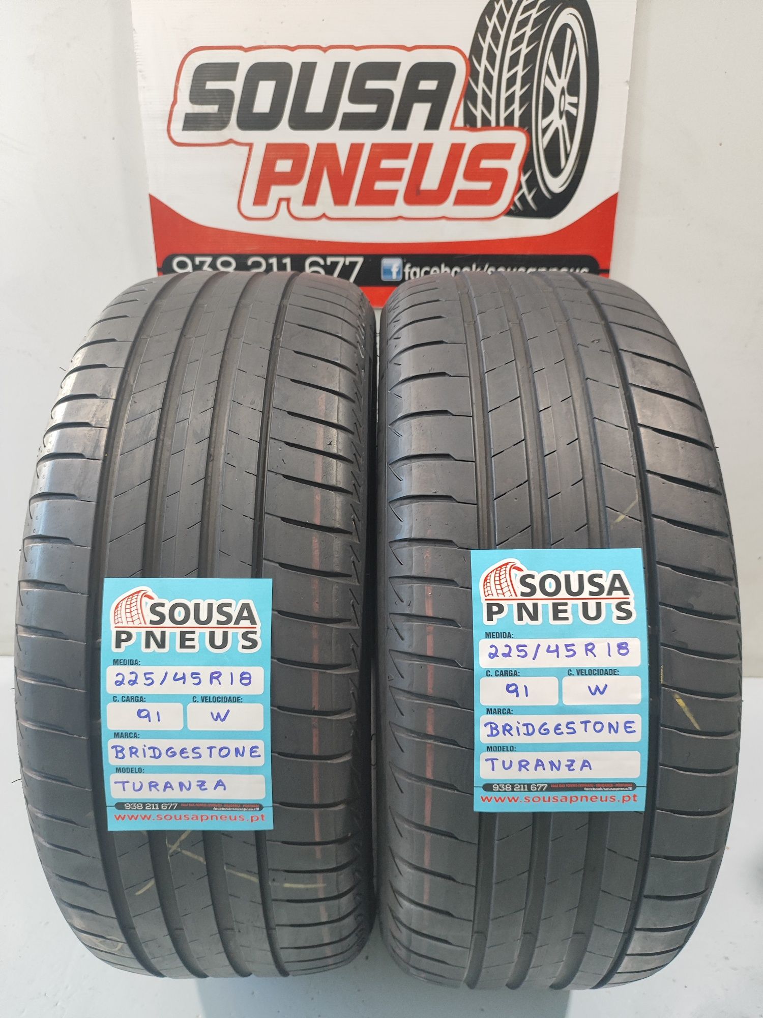 2 pneus semi novos 225-45r18 Bridgestone - Oferta dos  portes