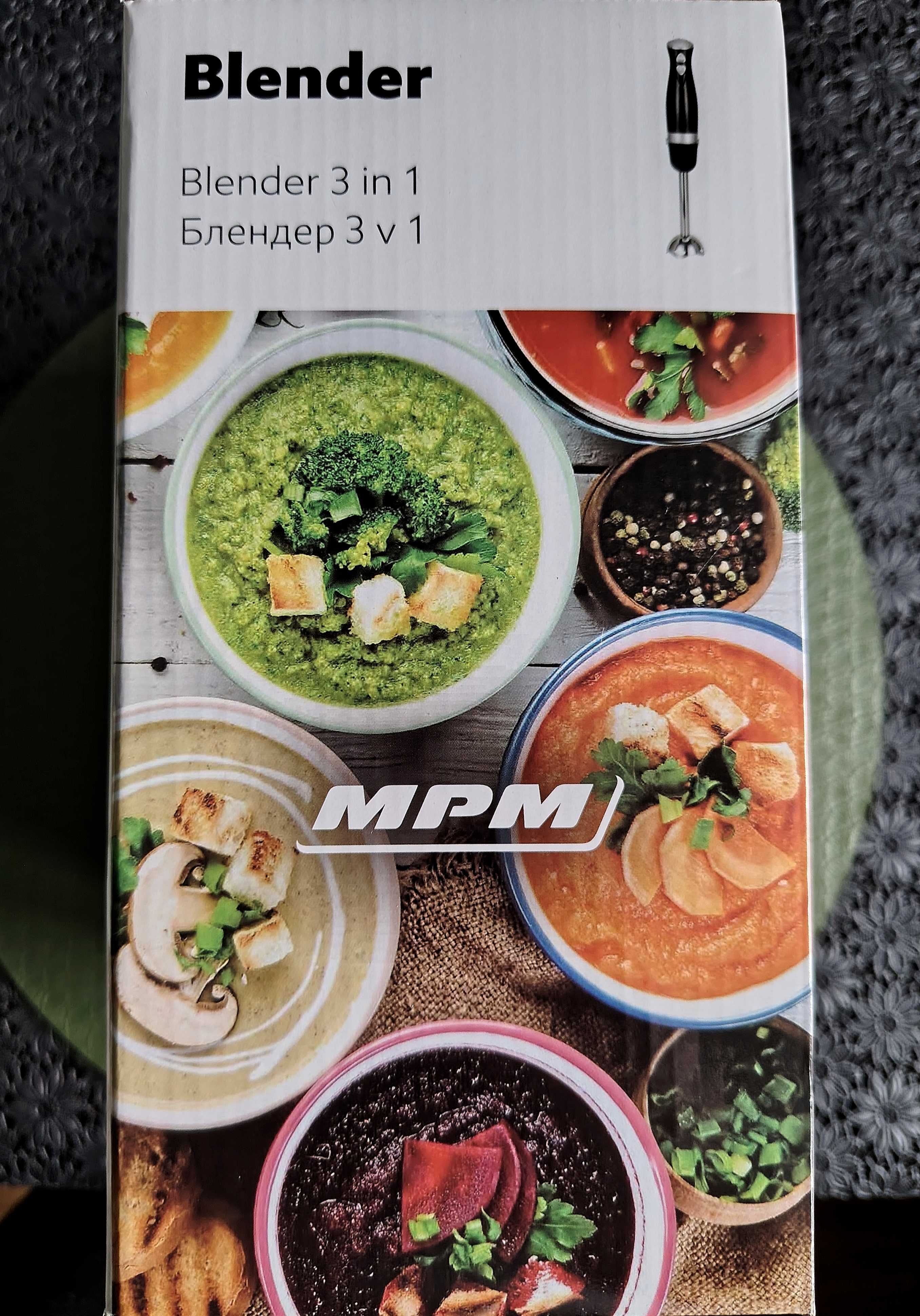 Blender MPM 3w1 700W czarny, miksowanie, siekanie, rozdrabnianie