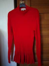 InWear czerwony plisowany sweter L