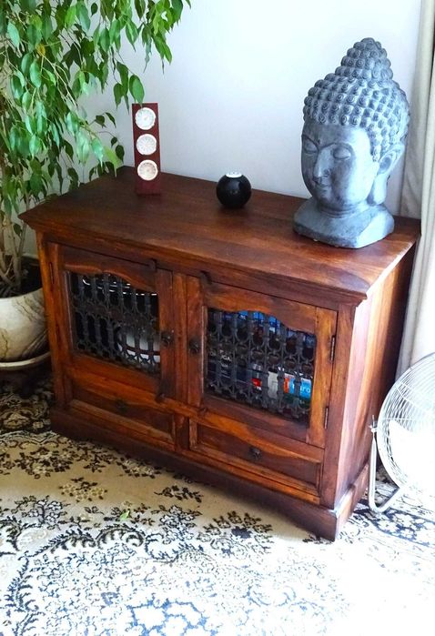 Szafka / witryna / regał kolonialny z litego drewna - AlmiDecor