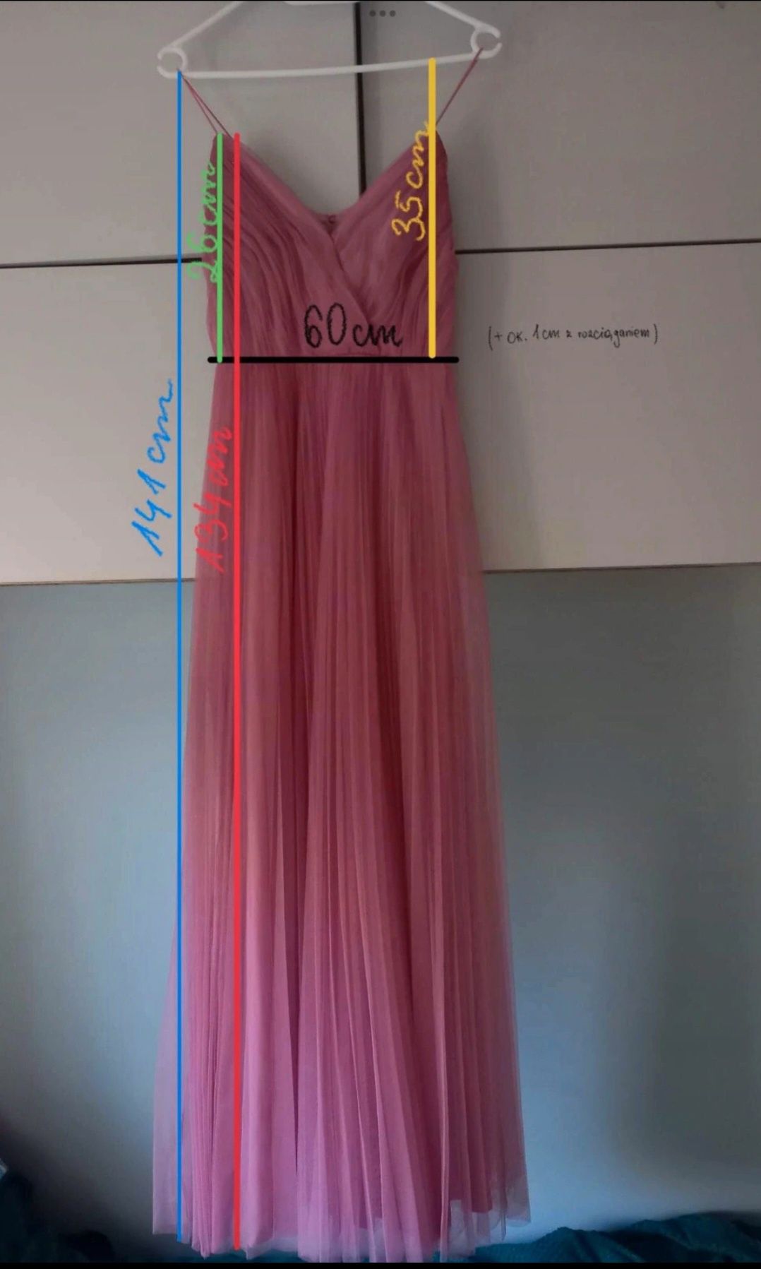 sukienka tiulowa maxi ASOS 32/30 na bal 8 klas/studniówkę/wesele