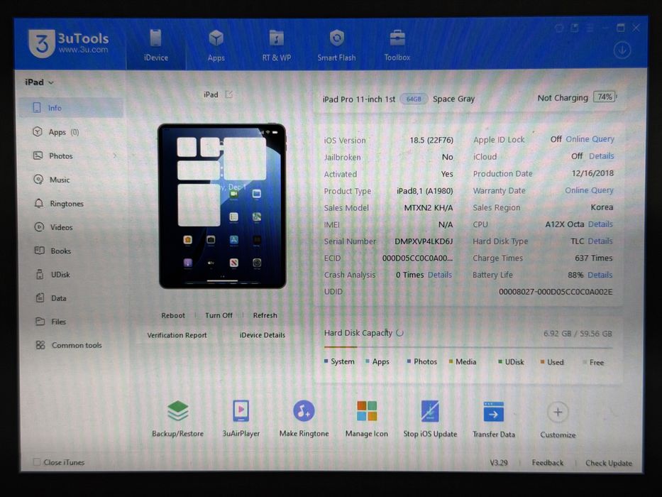 iPad Pro 11 1. gen. (A1980) - 64GB - faktura VAT 23%