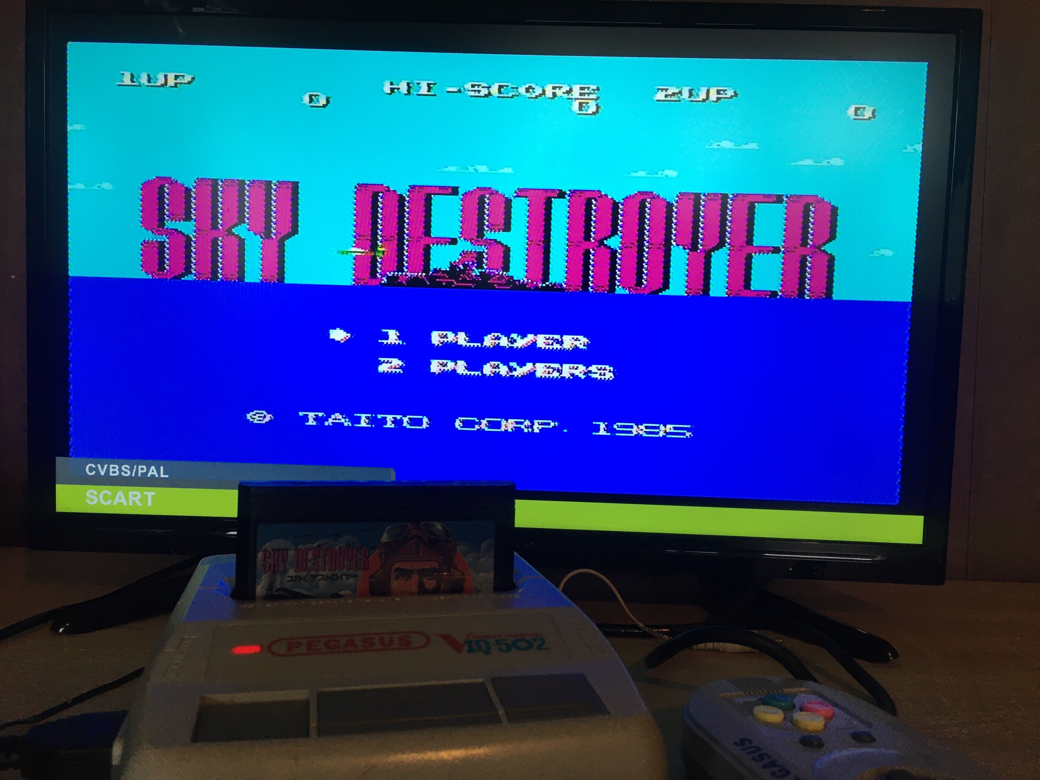 Pegasus gry Sky Destroyer. Oryginalna famicom unikat