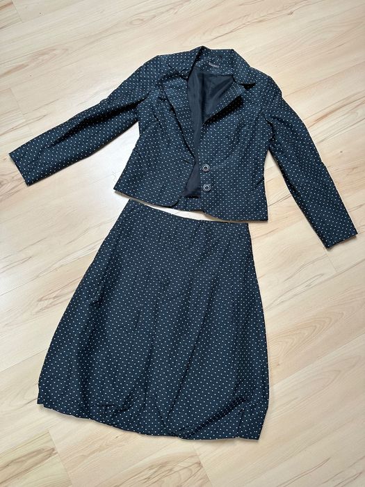 Spódnica granat w kropki midi Bolero