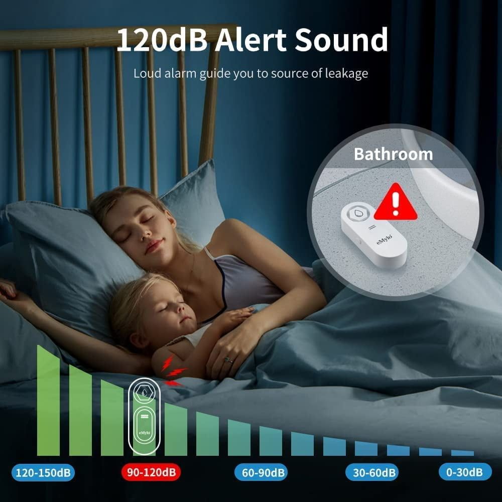 Czujnik wycieków wody eMylo WiFi z alarmem 120dB