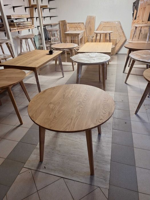 Stół dębowy nierozkładany fi 90 (do nabycia od zaraz)