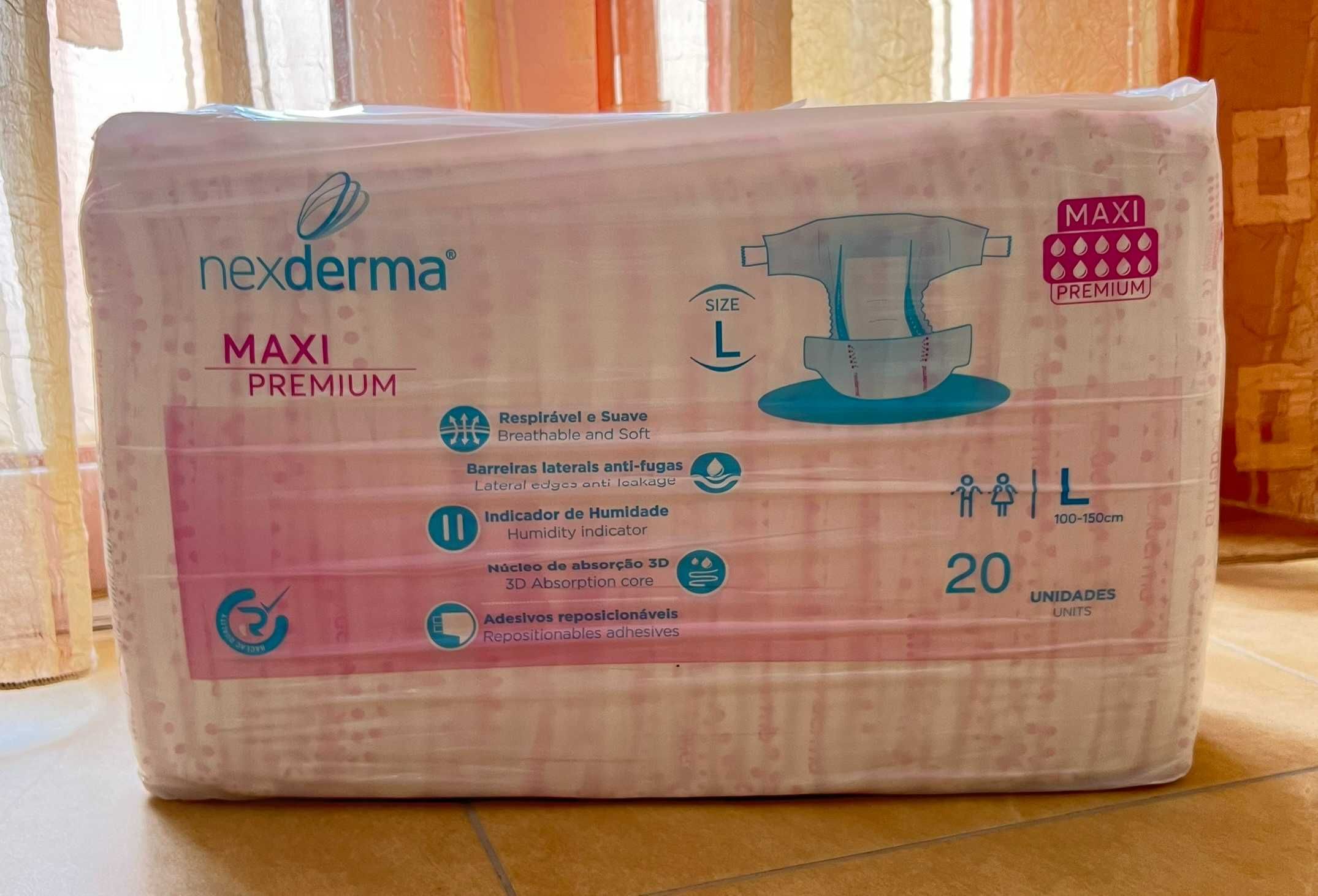 16 packs de Fraldas de Adulto para Incontinência Maxi Premium Nexderma