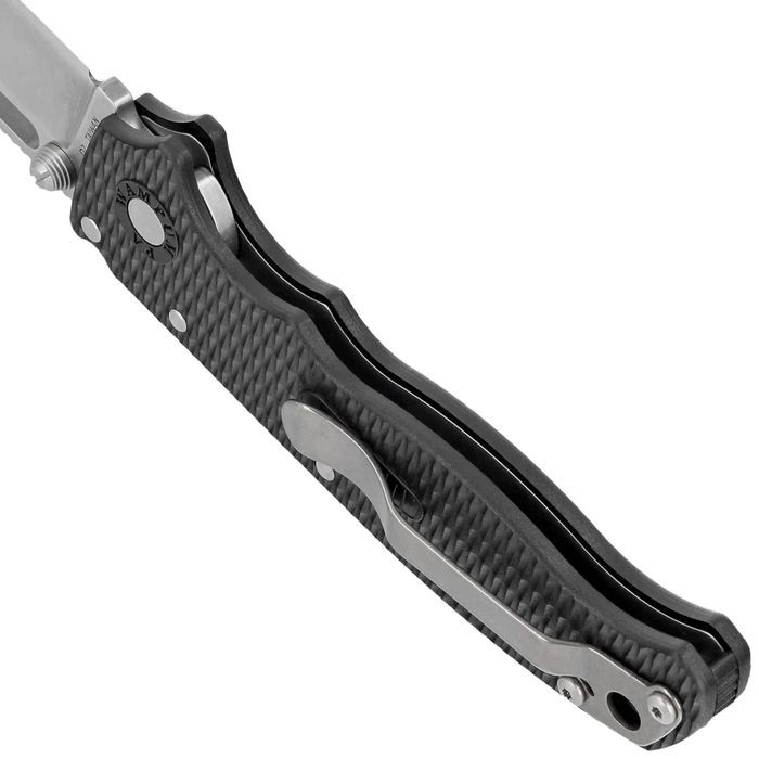 Nóż składany Demko AD20.5 Shark Foot Black Grivory, Stonewashed D2 by