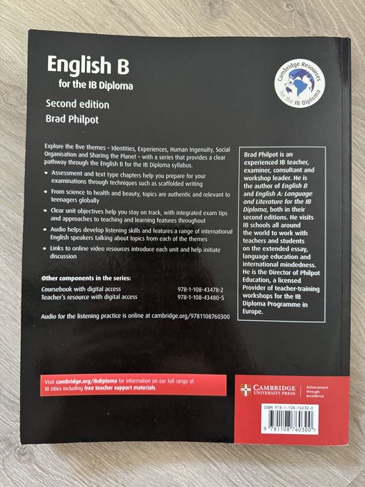 English B for the IB Diploma Coursebook; Brad Philpot, Cambridge