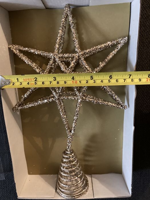 Enfeite Estrela Arvore Natal Dourada