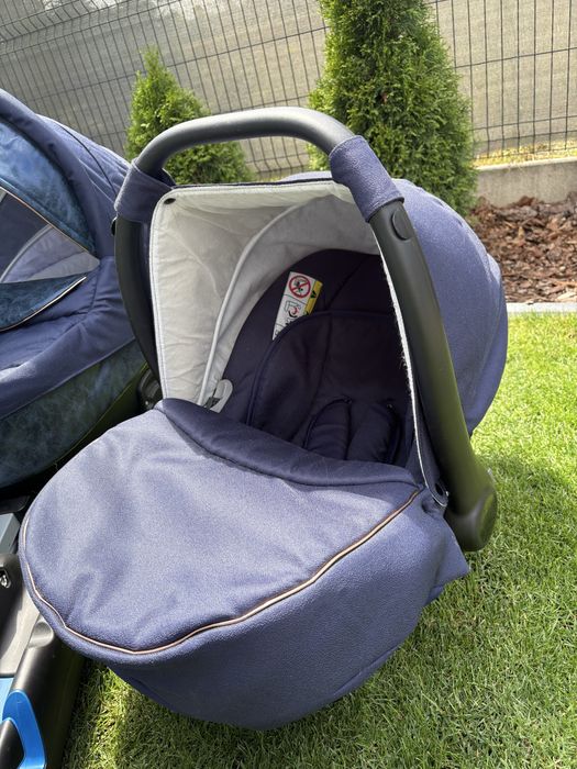 Wózek 3W1 daytona granatowy, różowe złoto+ baza ISOFIX