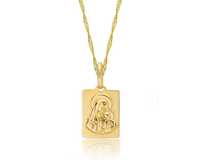 Złoty Łańcuszek 585 Singapur z Medalikiem Matką Boską na Chrzest