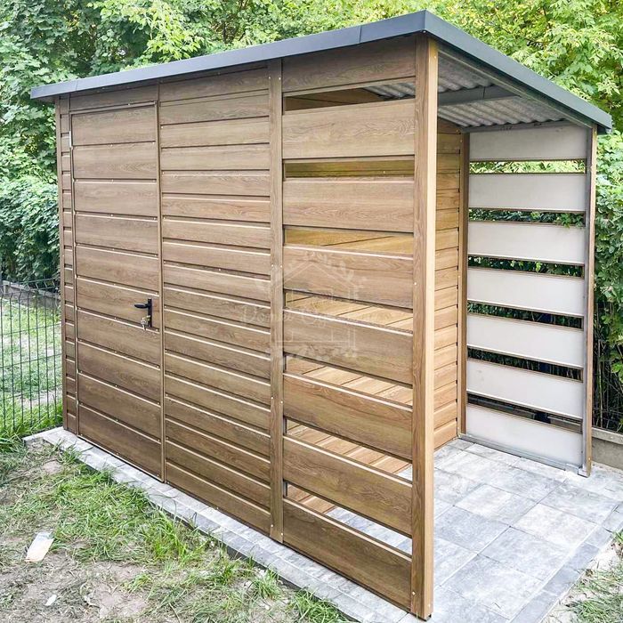 domek ogrodowy 2x2m wiata 0,8m drzwi winchester spad w tył ID668