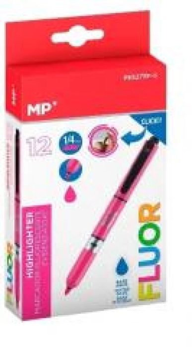 Zakreślacz fluorescencyjny Click różowy (12szt) MP Main Paper
