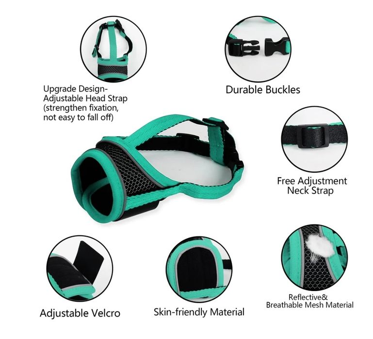 YAODHAOD, kaganiec dla średniego psa, super miękki kaganiec nylonowy z