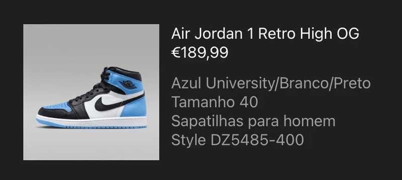 Sapatilhas Nike Air Jordan 1 High Retro OG