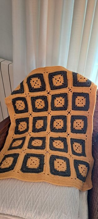 Manta Amarelo/cinzento