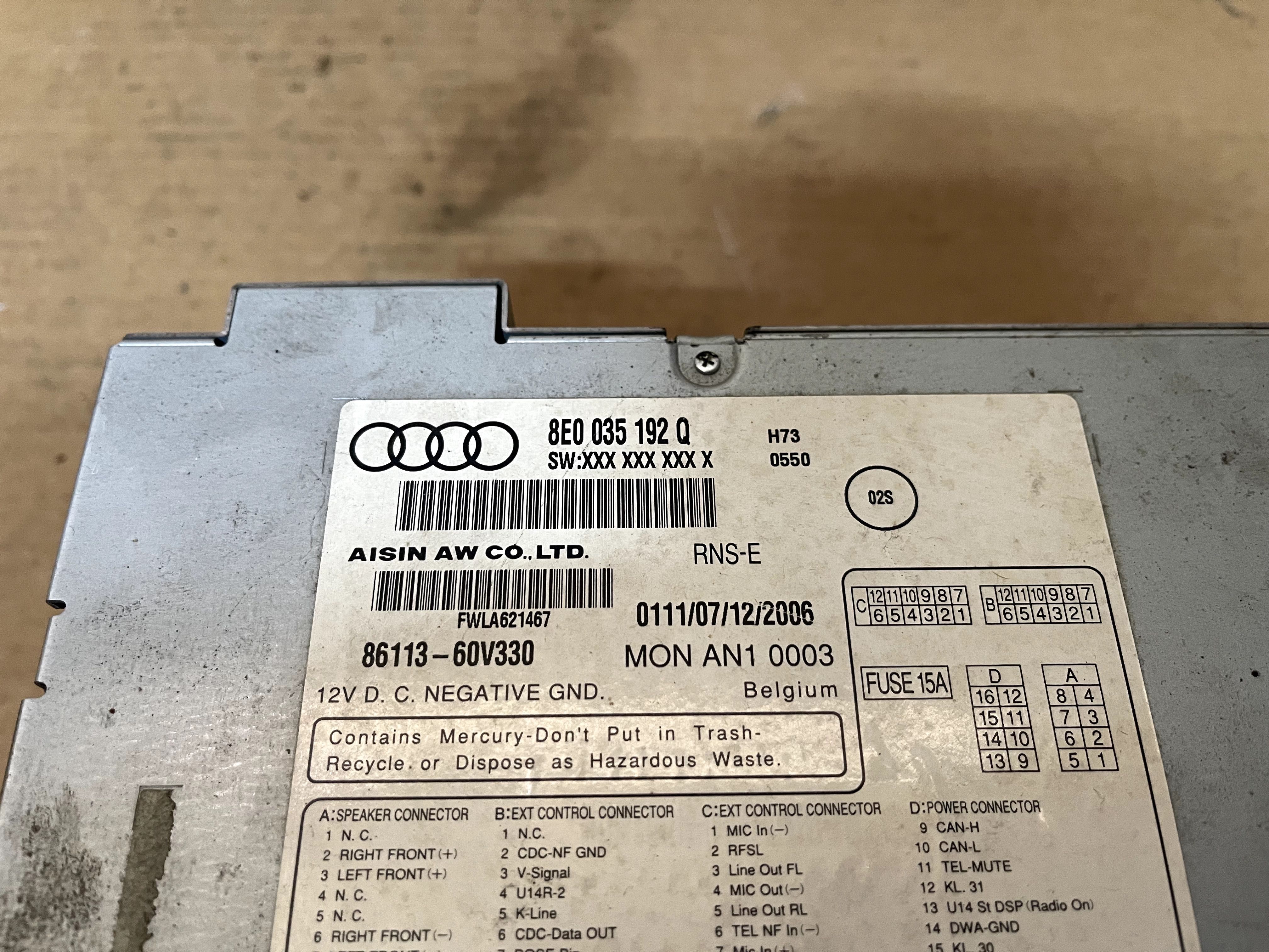 RÁDIO NAVIGATION PLUS GPS TV AUDI A4 B6/B7 8E00.35192Q ORIGINAL