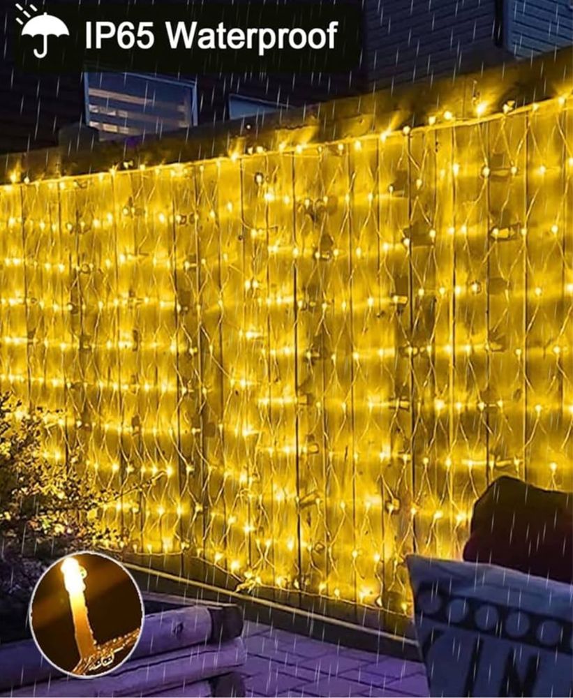 Joysing Zewnętrzna siatka świetlna, 3 x 2 m, 204 diody LED