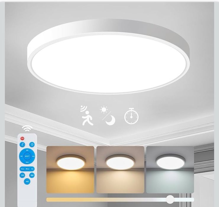 Yafido 30CM Panel LED Sufitowy z Pilotem 24W