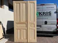 Drzwi drewniane dwuskrzydłowe OD RĘKI 118X212 LEWE