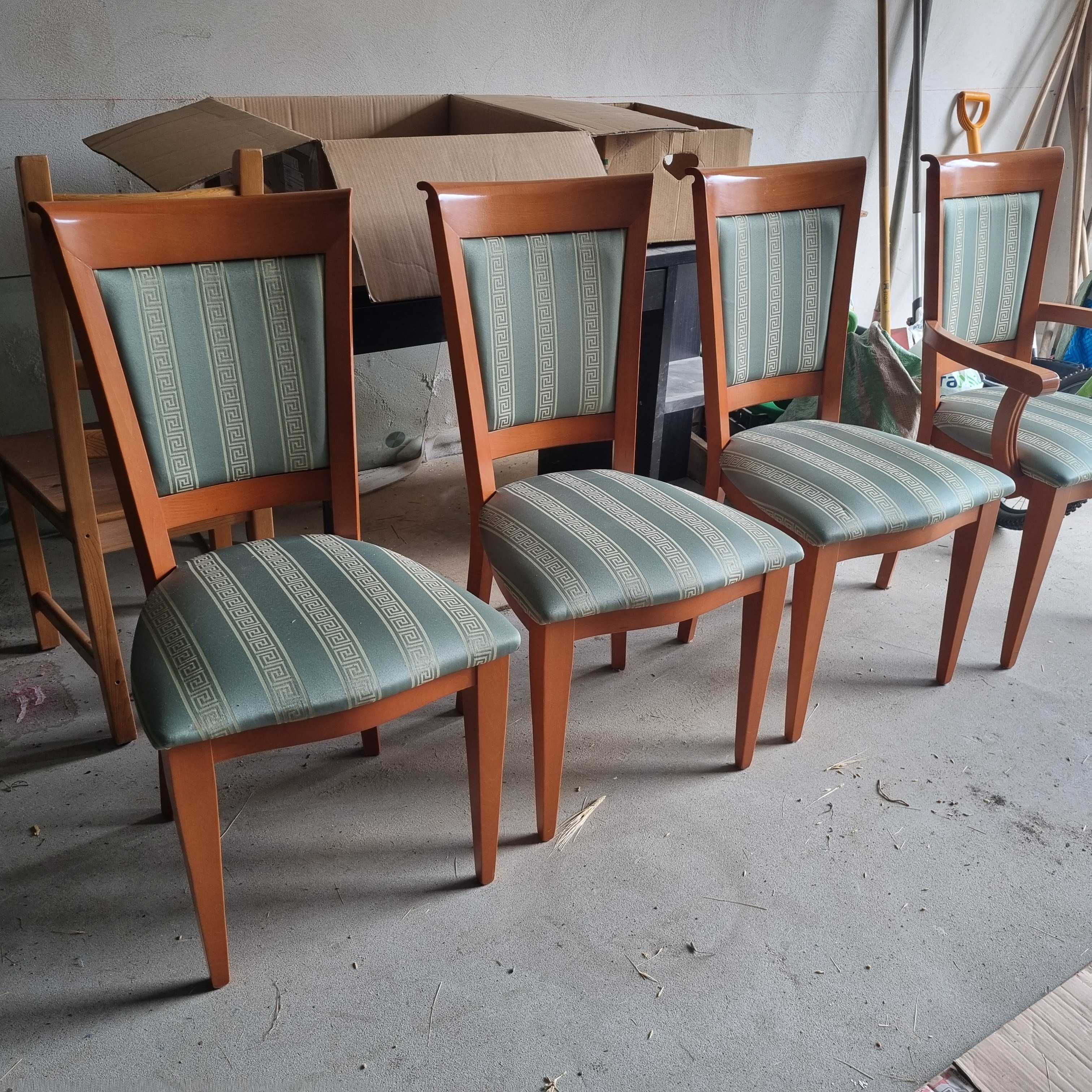 Stylowy stół rozkładany i 6 krzeseł komplet brąz