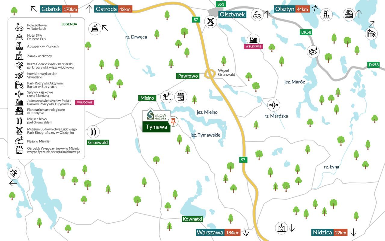 MAZURY Malownicze Działki bud z MPZP przy LESIE nad JEZIOREM_2h z W-wy