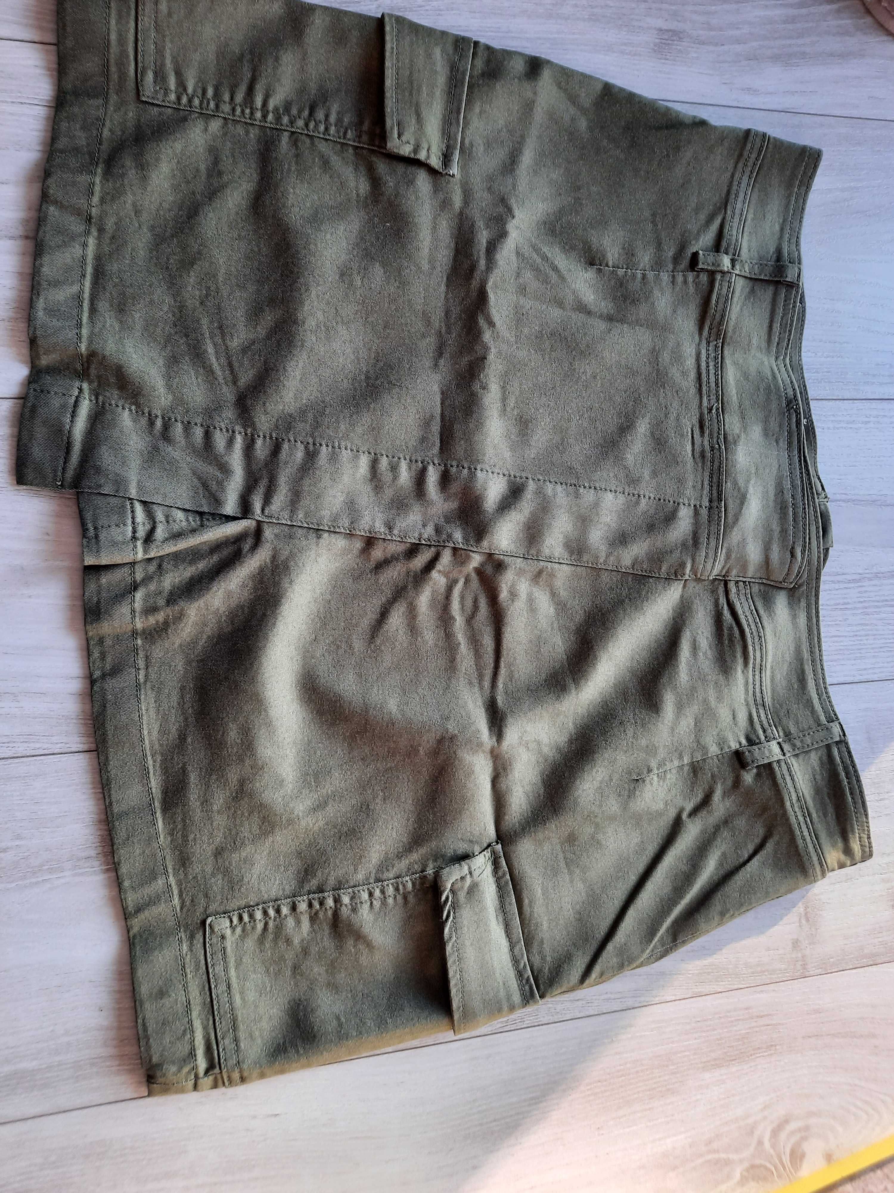 Spodnica damska mini z kieszeniami rozmiar 46 kolor oliwka