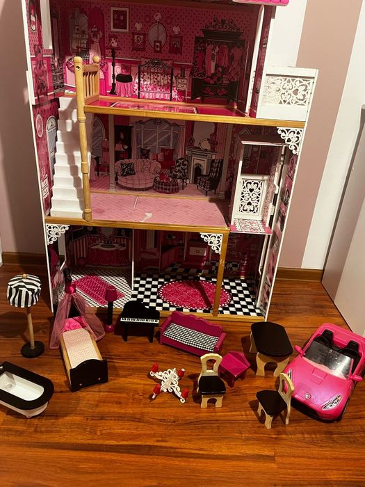 Domek dla lalek + oryginalny samochód Barbie