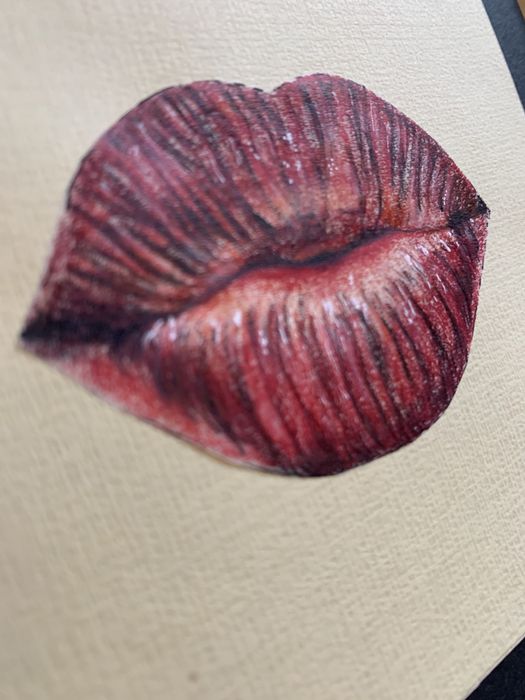 Kiss Marilyn Monroe Red Lips Obraz Oryginalny Rysunek obrazek kobieta