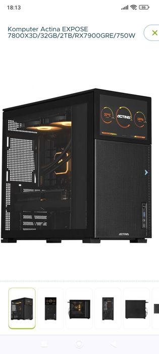 Komputer Actina EXPOSE 7800X3D/­32GB/­2TB/­RX7900GRE/­750W+monitor DEL