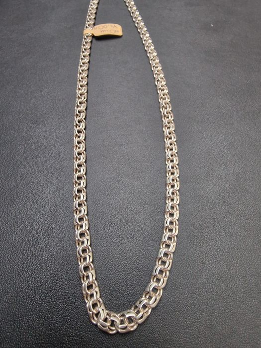 Łańcuszek srebrny splot galibarti stan B. Dobry 925 srebro