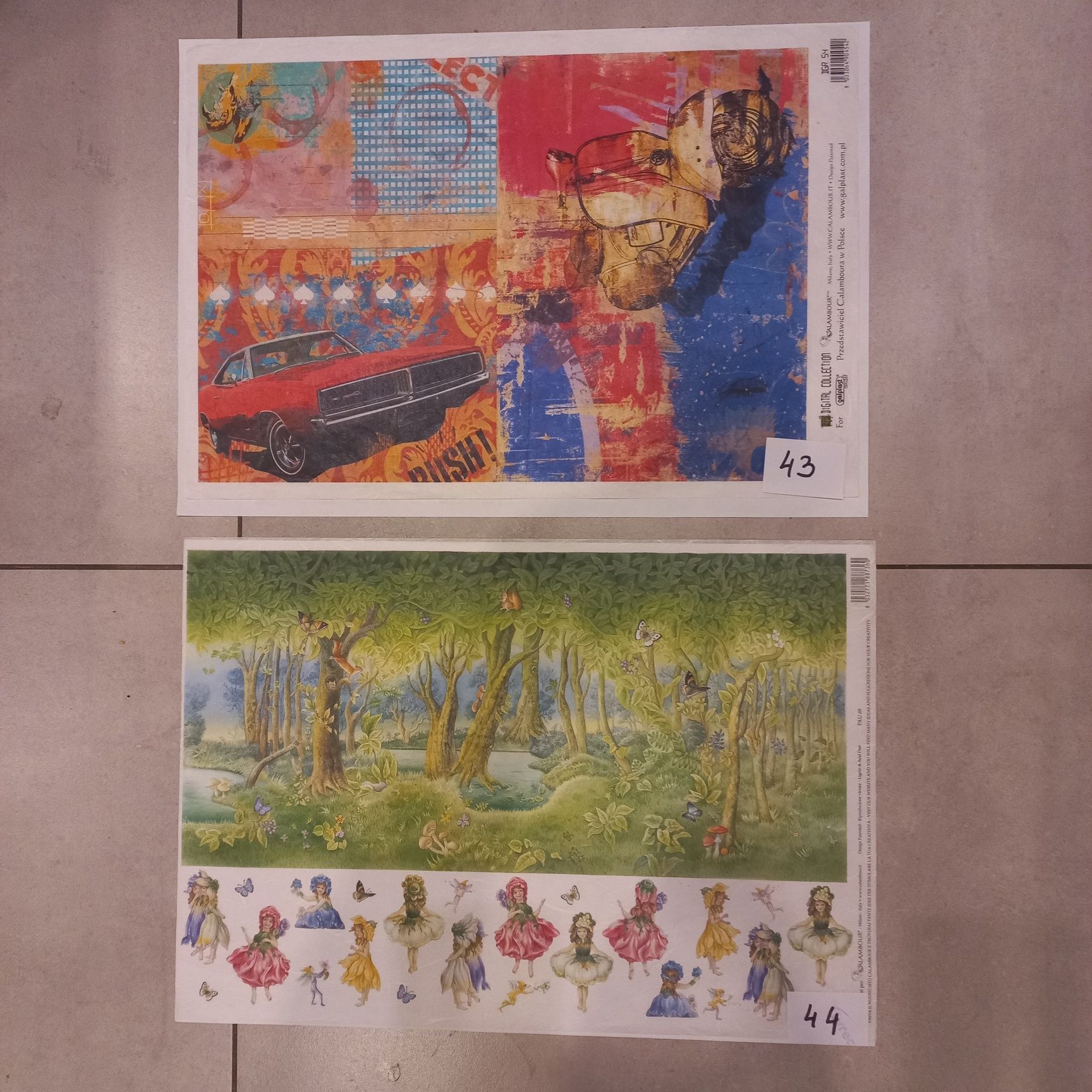 Papier ryżowy włoski do decopage Calambur 48 x 33