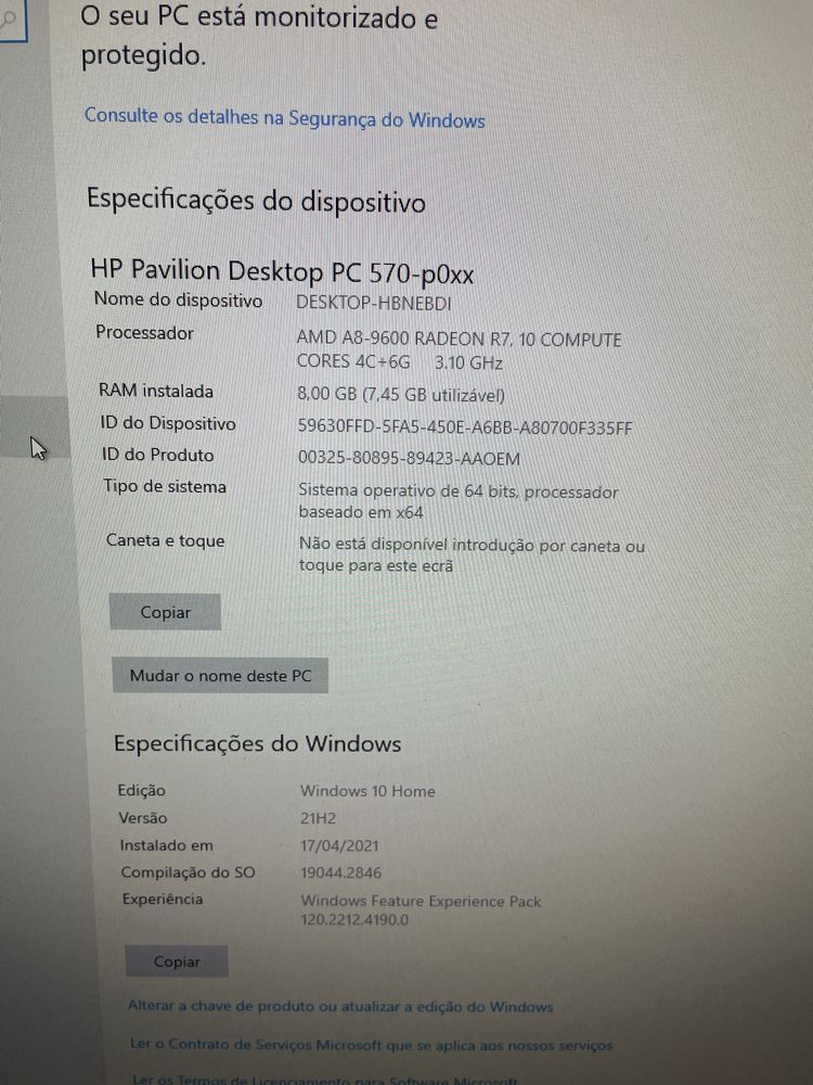 Computador HP com perifericos