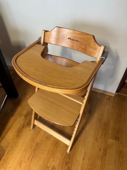 Krzesełko do karmienia drewniane Bebe Confort Timba stan bdb, komplet