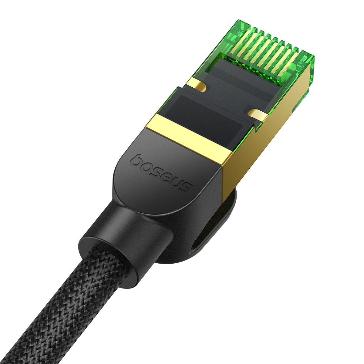 szybki kabel sieciowy lan rj45 cat.8 40gbps plecionka 1m czarny
