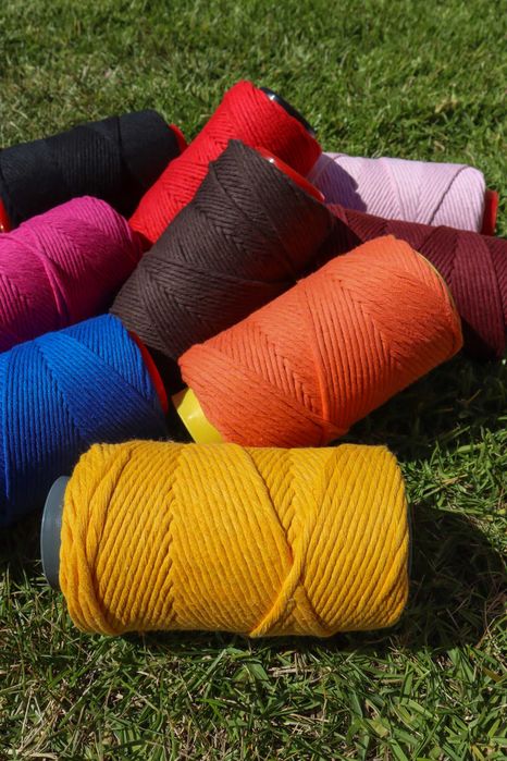 Fio de macramé 100% algodão colorido/cores