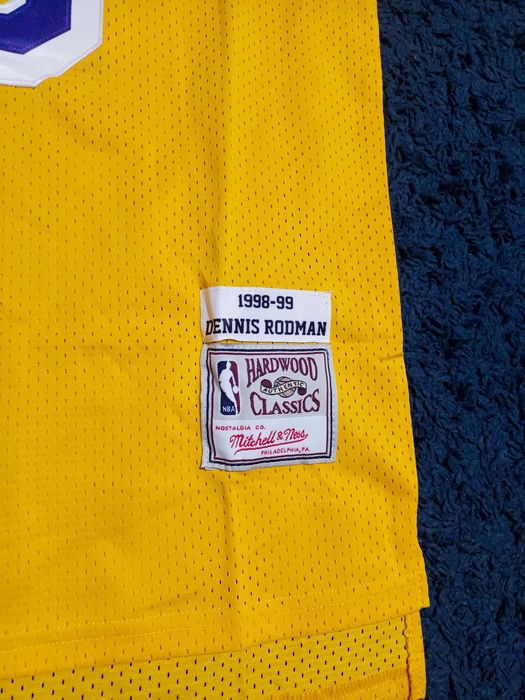 Żółta koszulka LA Lakers Mitchell&Ness nr. 73 Rodman