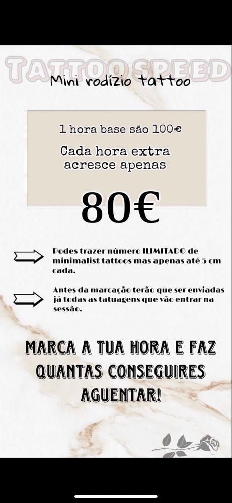 Todas as tatuagens que quiseres por 80€?