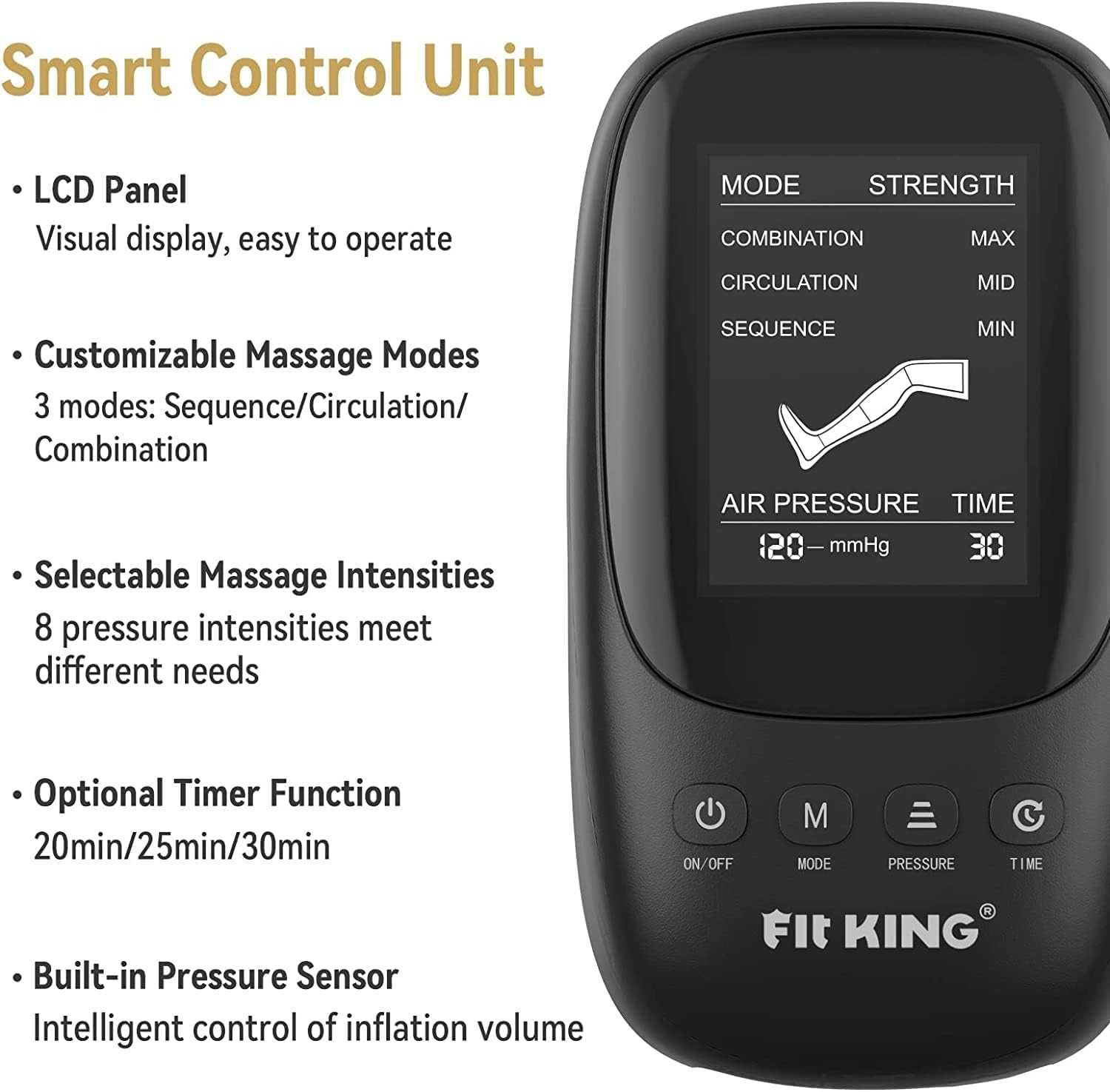 Masażer do nóg kompresyjny regeneracyjny Fit King FT-082A-M Ekran LCD