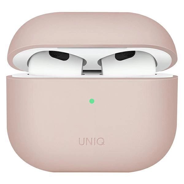 Etui Uniq Lino Silicone na AirPods 3 - różowe