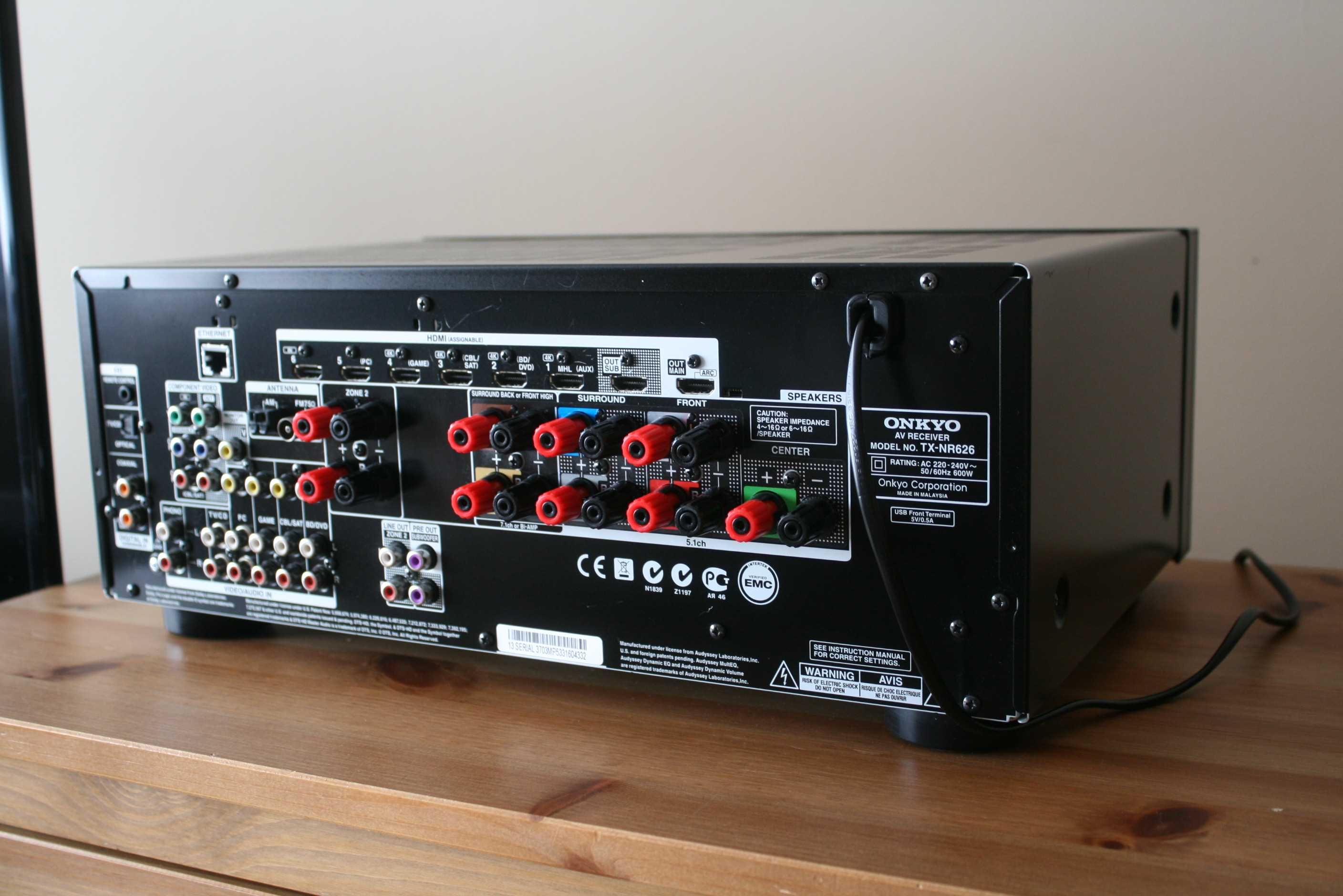 Amplituner Onkyo Tx Nr 626  BLUETOOTH USB wzmacniacz 160 watt Phono