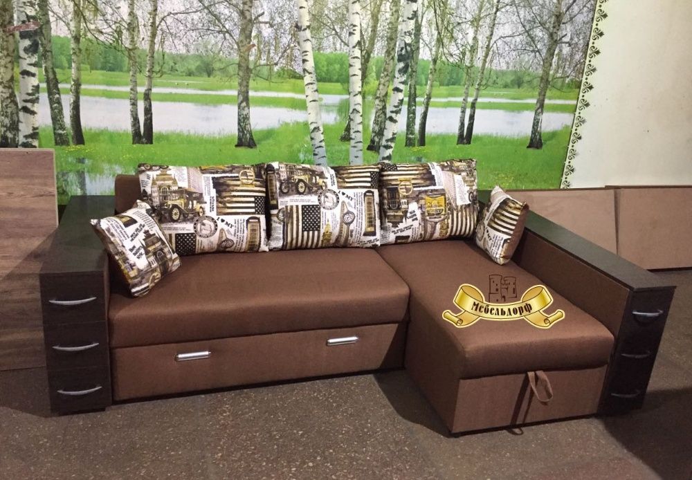 Угловой диван Монарх с выдвижными ящиками в Днепре по Акции