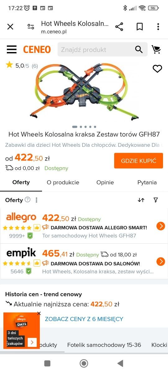 Tor wyścigowy hot wheels