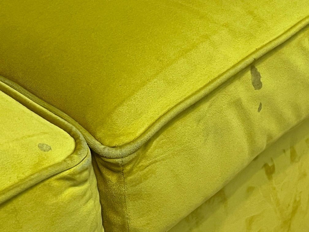 Sofa Chesterfield żółta 140 cm rozkładana