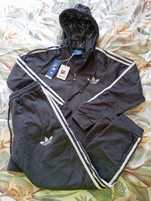 Komplet bawełniany męski Adidas, monogram szary L nowy model